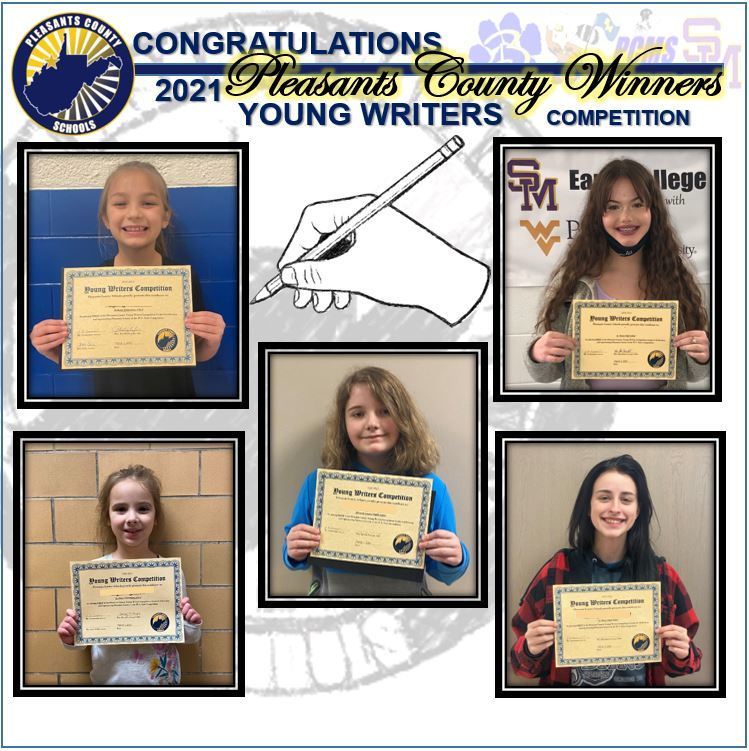 Picture of 5 students who won Young Writers.