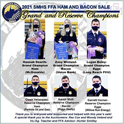 2021 Ham and Bacon Sale Grand Champions and Reserve Champions
