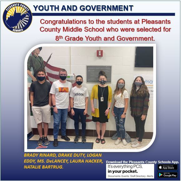 picture of students who were selected for youth and government.