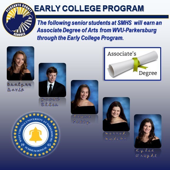 Pictures of students who will rec. an associates degree from early college at wvup