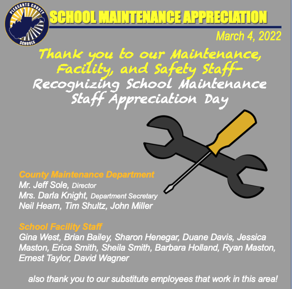 school maintenance appreciation
