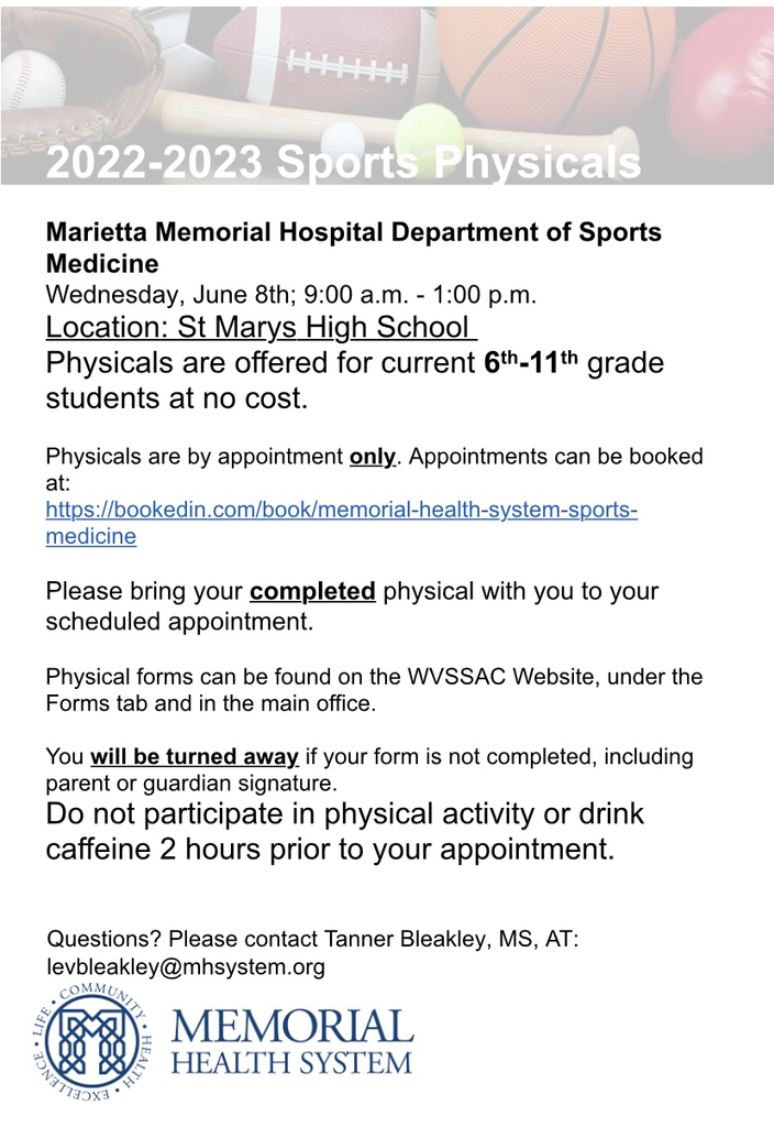 Sports' Physicals at SMHS June 8, 2022