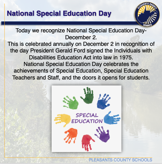 National Special Education Day.