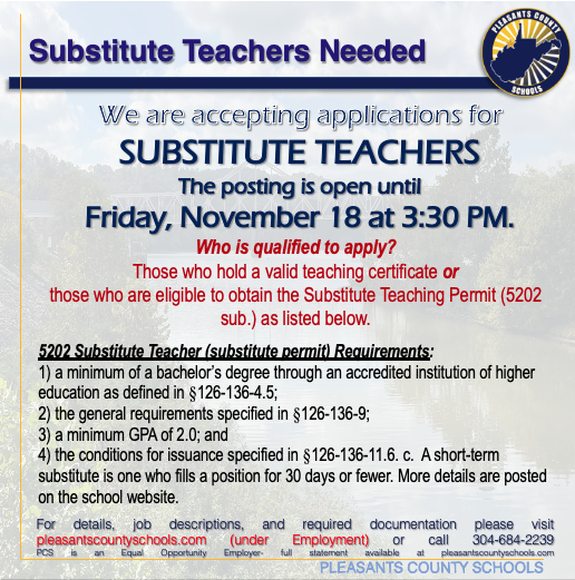 sub teachers advertisement 