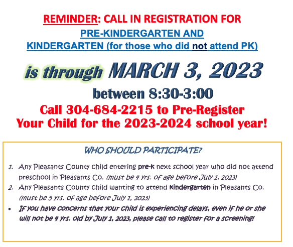 Call in registration is through march 3, 2023